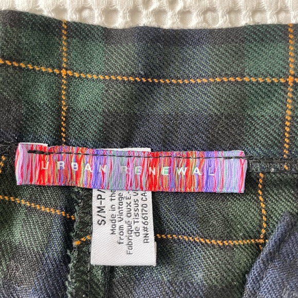 Urban Outfitters - Urban Renewal Wool Trousers, Navy/Forest - Picture 2 of 3